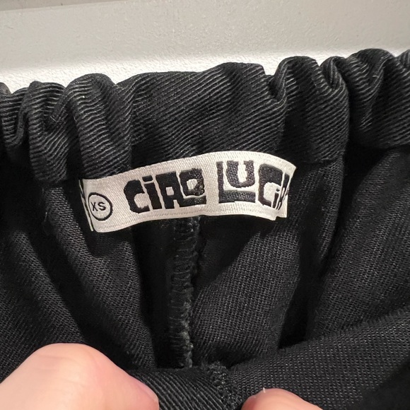 Ciao Lucia black Orlando sustainable canvas pants - Picture 3 of 5